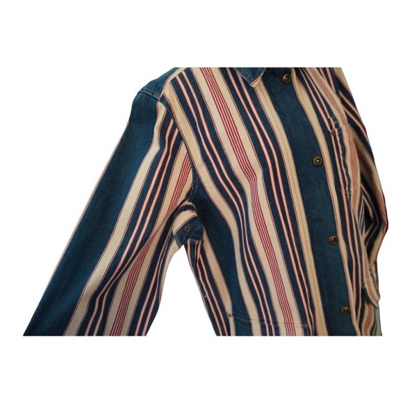 Striped Denim Jacket, Ralph Lauren Jeans Company, Red Off White and Blue Denim - Picture 3 of 10